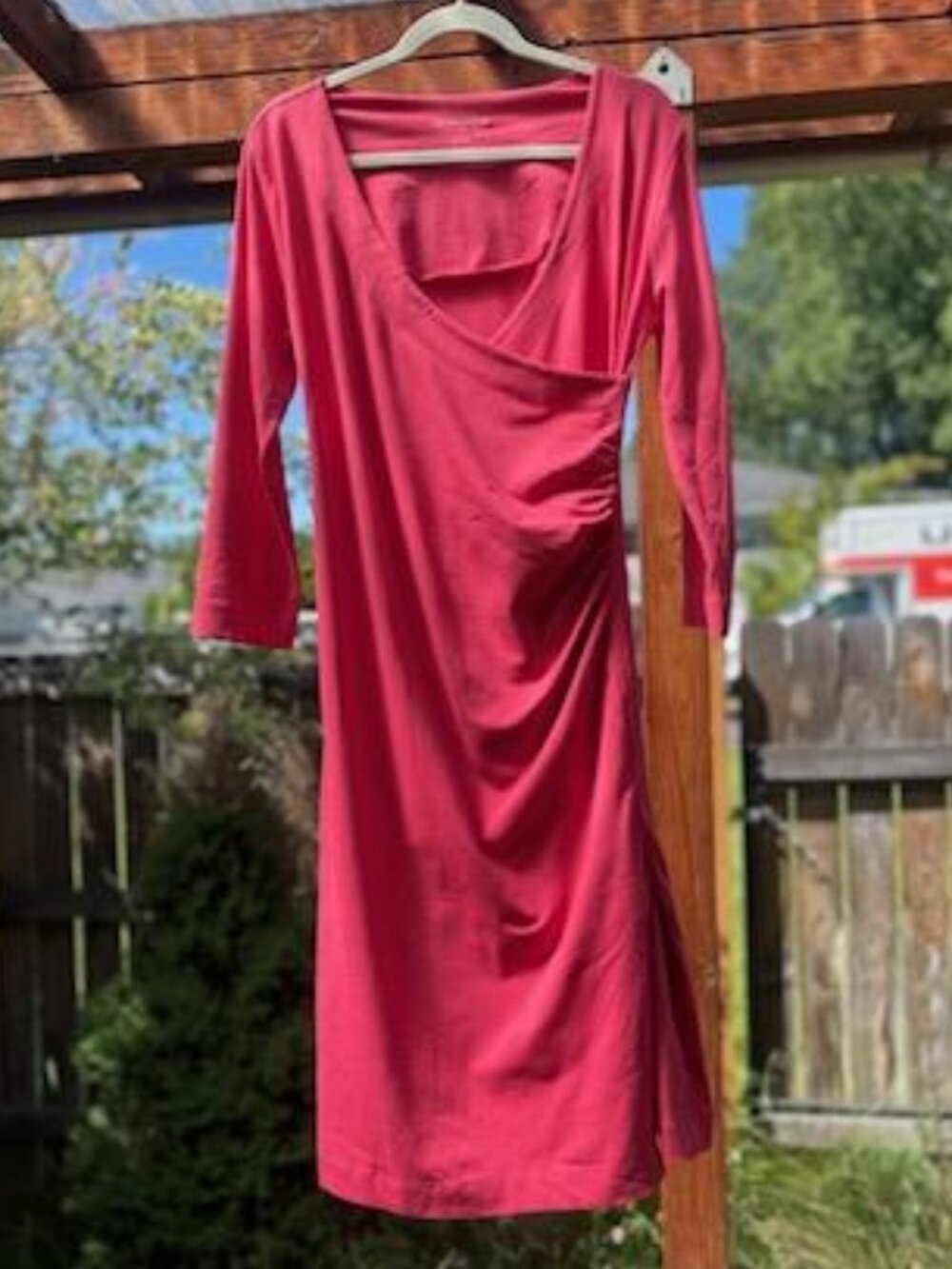 Soft Surroundings Coral Pink Wrap Dress-Size Ts-Tall Small